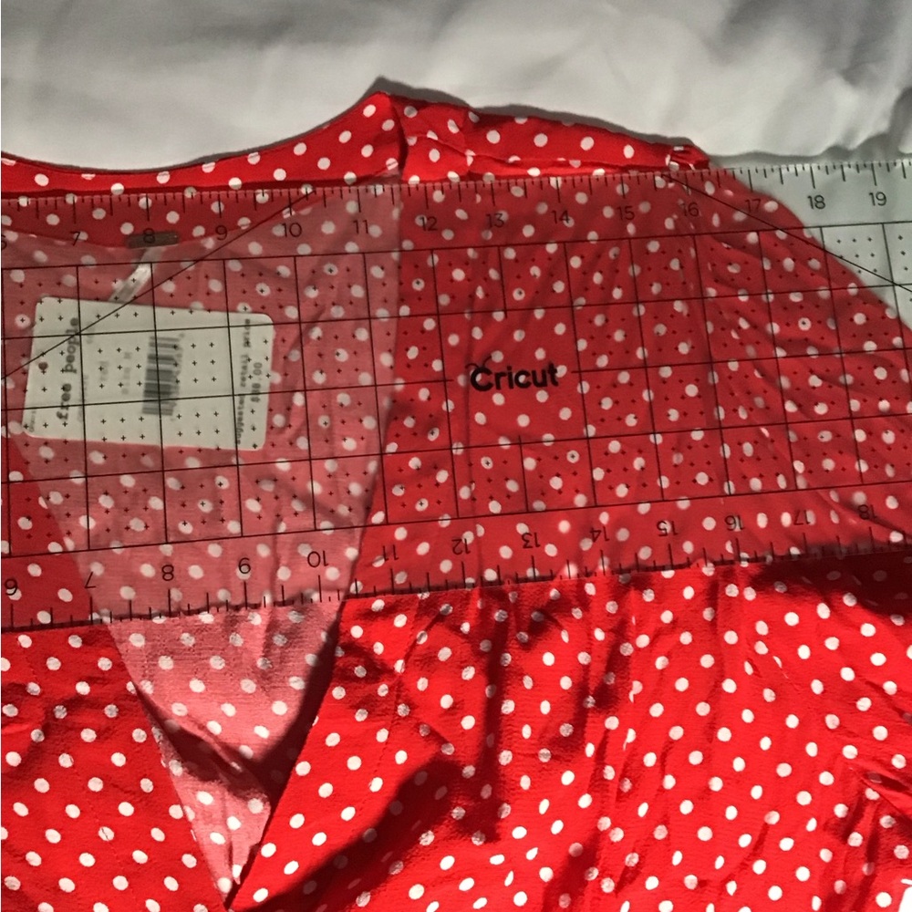 NWT Free People Red and White Polka Dot Fitted Blouse - Picture 14 of 14